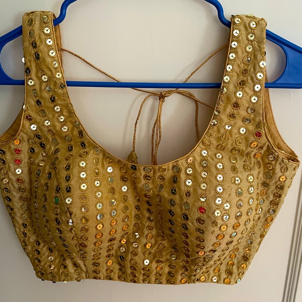 Gold Sequin Crop Top - NEW